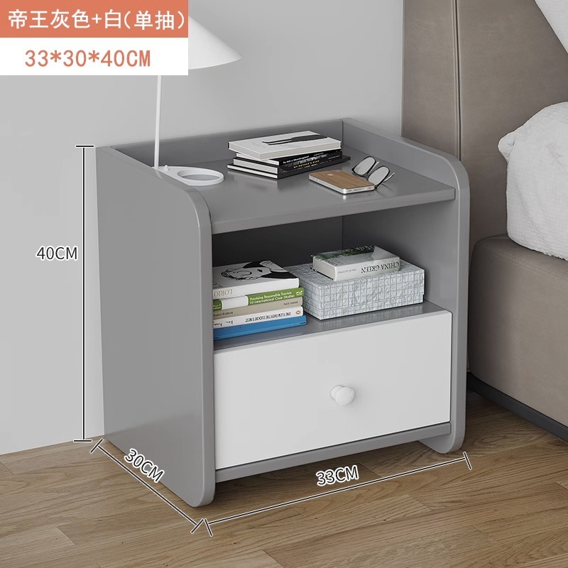 Luz mesita de noche de lujo simple dormitorio moderno pequeño estante de almacenamiento de cabecera para SALA DE ALQUILER armario de almacenamiento