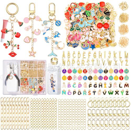 656Pcs Women's Charm Bracelet Making Kit DIY Gold Chain Bracelet Jewelry Making Kit Lip Gloss Keychain 656Pcs Women's Charm Bracelet Making Kit DIY Gold Chain Bracelet Jewelry Making Kit Lip Gloss Keychain