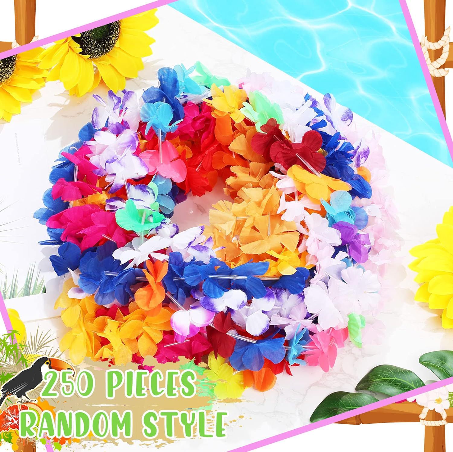 Suministro directo de fábrica Amazon engrosamiento corona hawaiana cabeza pulsera cuello anillo hula espectáculo premios Tricky