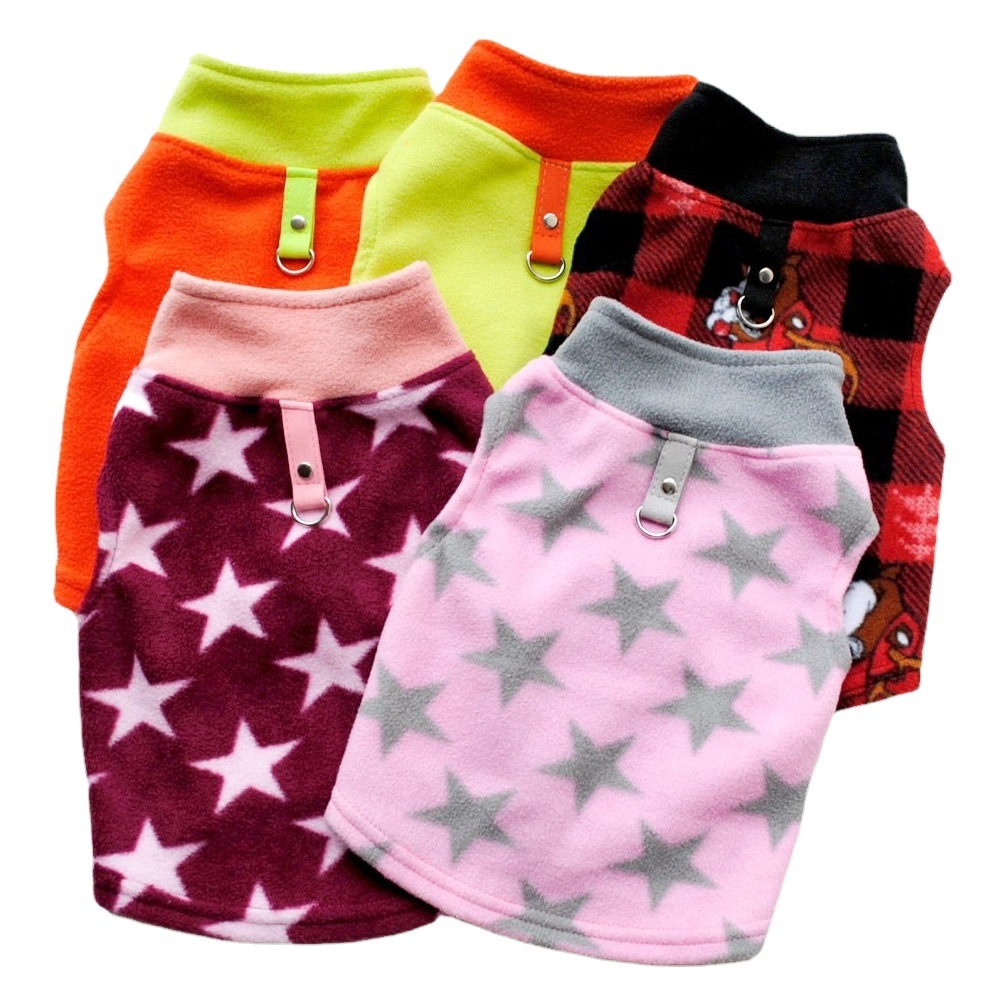 Factory Direct Sales for Pet Clothes, Dog Autumn and Winter Polar Fleece Traction Buckle, 27 Colors, Copyright Certificate with Work