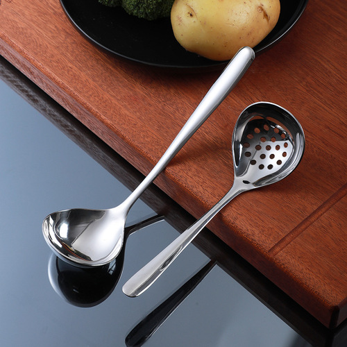 Household Thickened 304 Stainless Steel Soup Spoon Creative Deep Hot Pot Spoon Skimmer Kitchen Cooking Utensil Small Soup Bowl