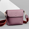 Small bag, phone bag, capacious mobile phone, one-shoulder bag for mother, autumn, trend of season, genuine leather