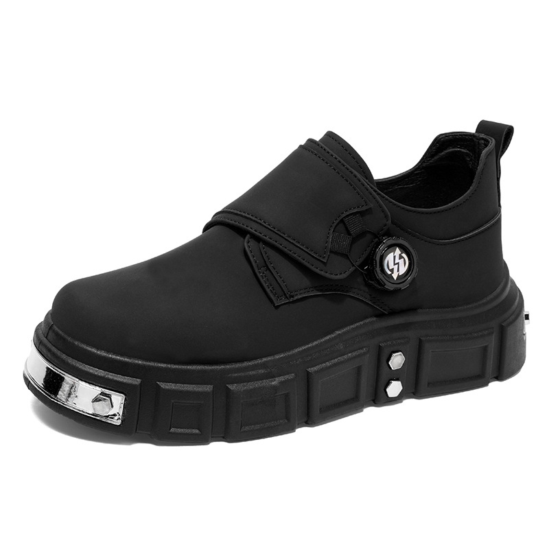 Botas martin de pele masculinas com fivela estilo derby casual_voghion.com