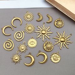 ステンレス鋼サンムーン悪魔の目ペンダントペンダント diy イヤリングネックレスキーホルダージュエリーアクセサリー材料