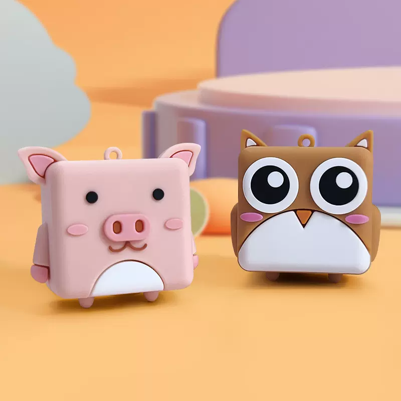 方块动物可爱创意硅胶书包钥匙扣公仔钥匙链批发情侣卡通汽车饰品