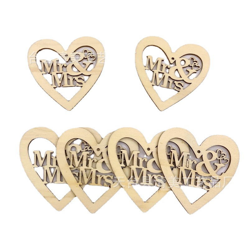 Artesanías navideñas, tallado, decoración de amor, adornos de madera, accesorios de bricolaje, decoración del hogar, adornos colgantes de pareja