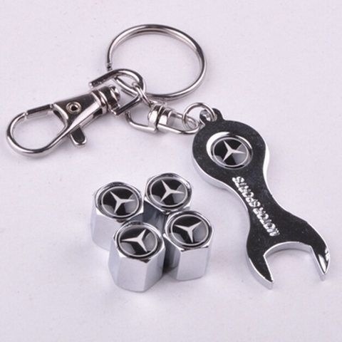 Tapa de Válvula de Neumático de Aluminio Universal con Llavero para Automóvil image 8