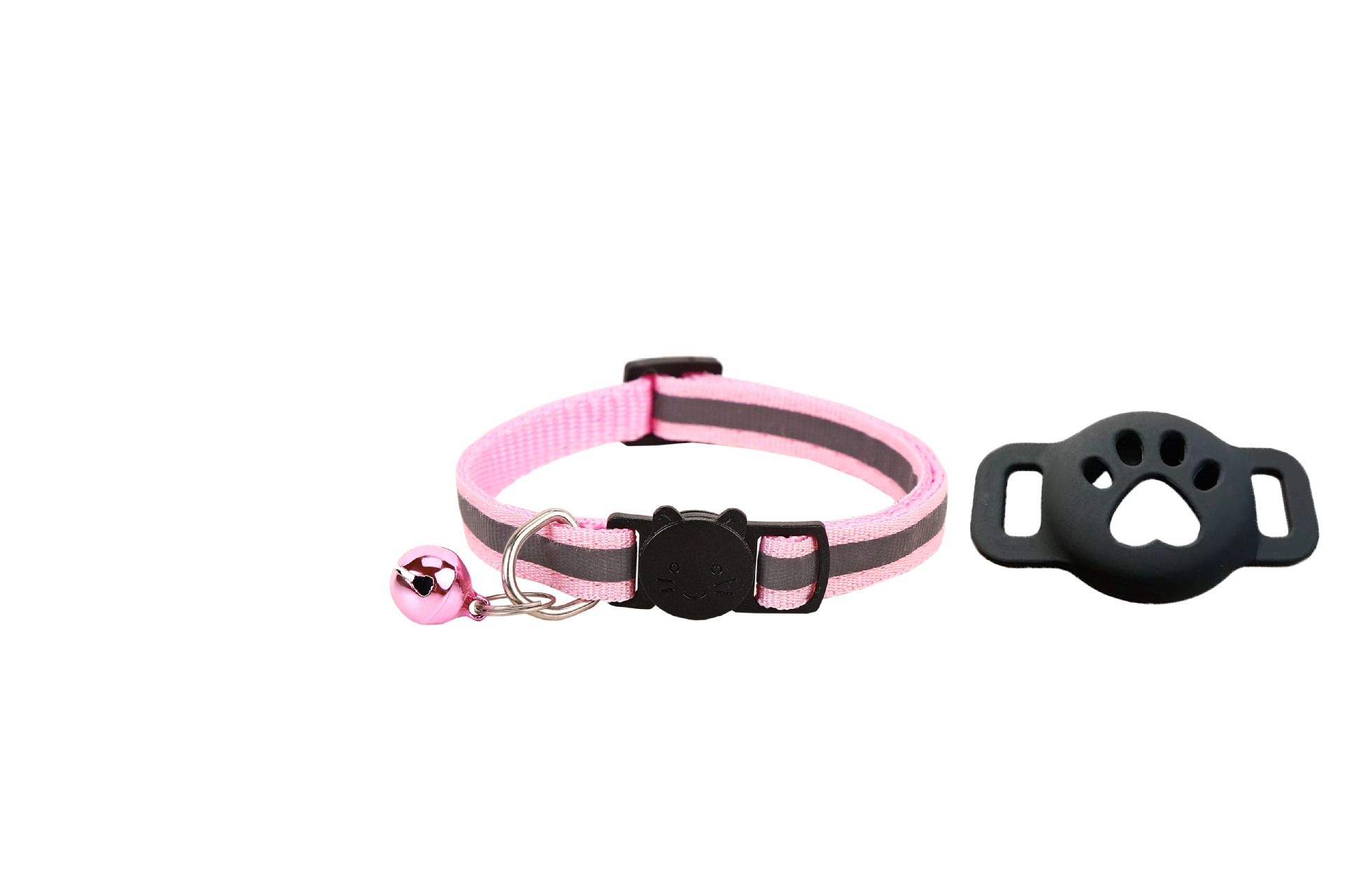 Nuevo collar de gato reflectante Airtag con campana localizador collar de silicona reflectante en stock