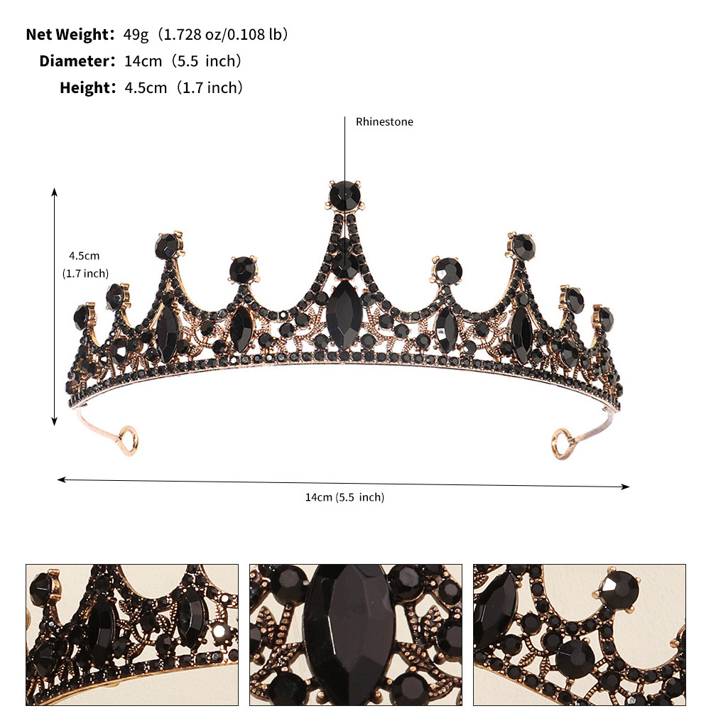 240g Weight Crown Hair Accessories Type Rhinestones, Pearl Inlay Material 1 Piece Quantity Wedding, Party Occasion Alloy Material Halloween Festival Crown Pattern Women's Gender Inlay Design Cool Style Style Halloween Cool Style Women's Crown Alloy Inlay Rhinestones Pearl Crown 23