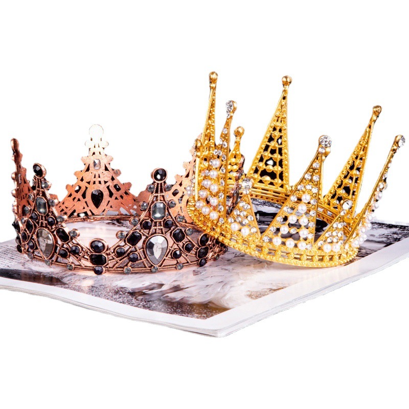 Red de celebridades Decoración de pasteles de corona Decoración de ramo Decoración de perlas Plug-in Sombrero de cumpleaños Reina Corona Material de flores