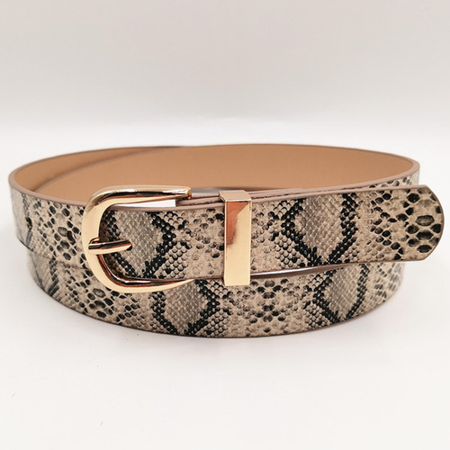 Small Batch Wholesale Cross-Border Serpent Pattern Women's Belt Simple and Versatile Jeans Accessory