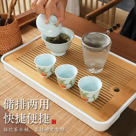 茶盘家用沥水盘密胺茶托盘简易轻奢小茶盘工厂批发排水式干泡台