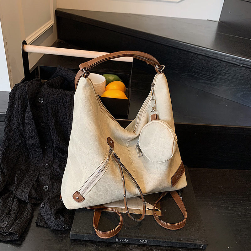 新款潮流时尚双肩包托特包女简约大容量单肩包韩系休闲通勤斜挎包
