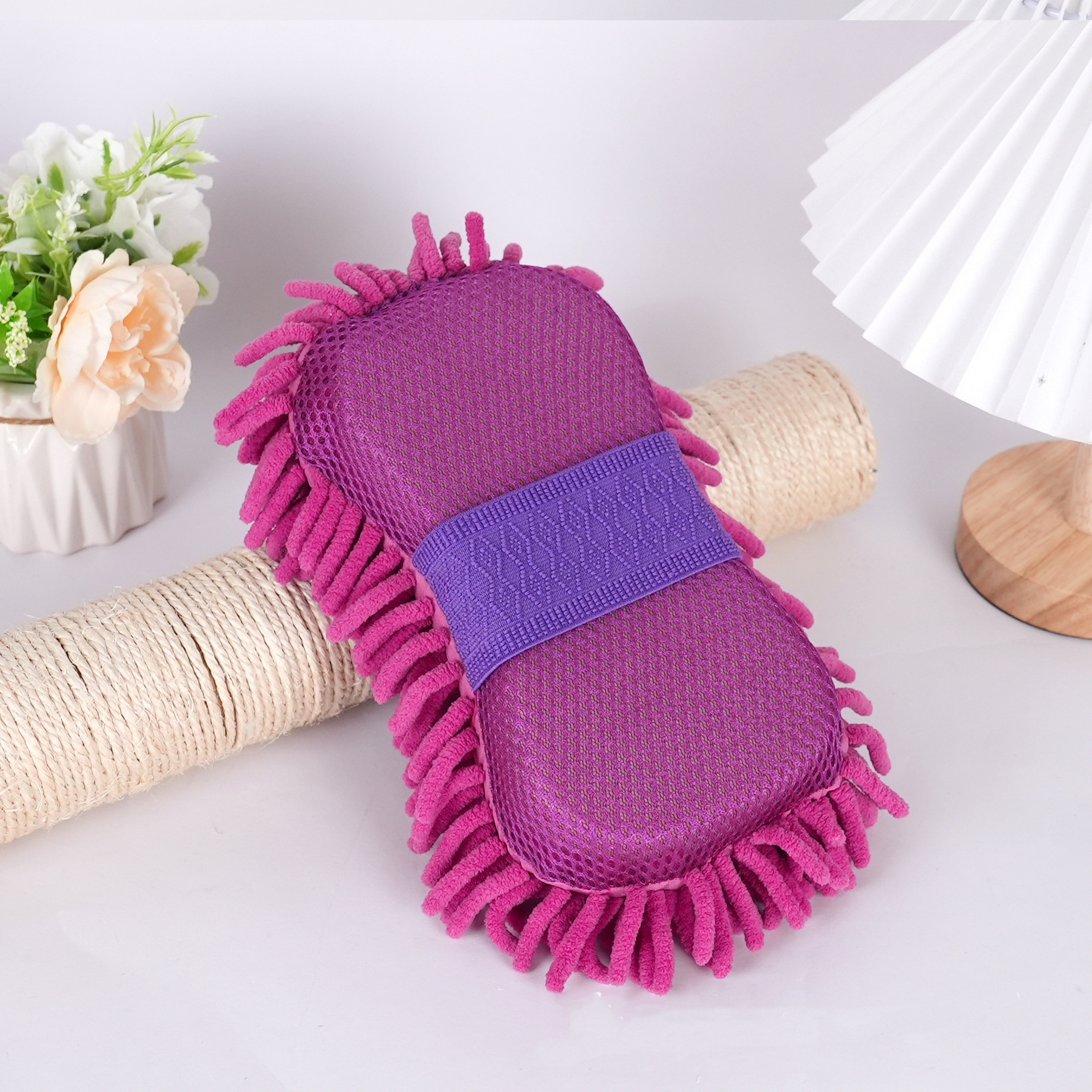Bolsa de esponja de Chenille no es fácil de herir pintura de automóvil coral limpiador de tela espesa toalla de esponja guantes de lavado de automóviles