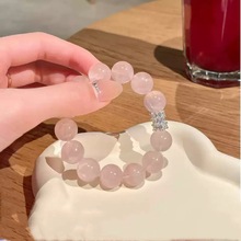 天然马粉晶手链  粉水晶女小众高级感原创时尚百搭水晶手串饰批发