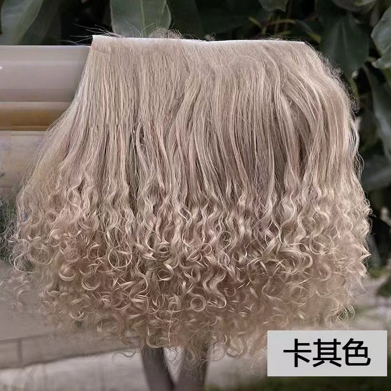 Alta calidad tan lana pelo fila bjd belleza nudo cerdo monstruo soldado monstruo ob11 Gao Ke Er multicolor 6 puntos bebé peluca