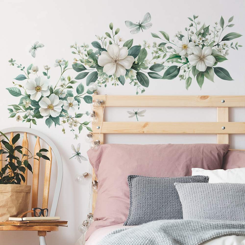 Foreign trade flowers butterfly bedroom living room porch wardrobe dormitory home decoration wallpaper self-adhesive wholesale HY-D036