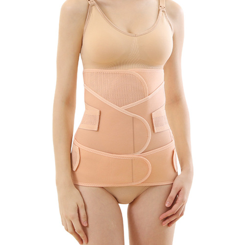 Postpartum Breathable Mesh 3-Piece Girdle for Moms: Dual-Use Abdominal Binder for Vaginal and Cesarean Deliveries