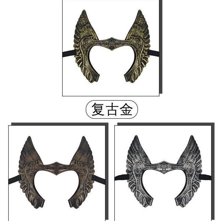 TK Amazon retro estilo vikingo máscara hecha a mano props de cine y televisión detalles realistas hechos a mano viejos
