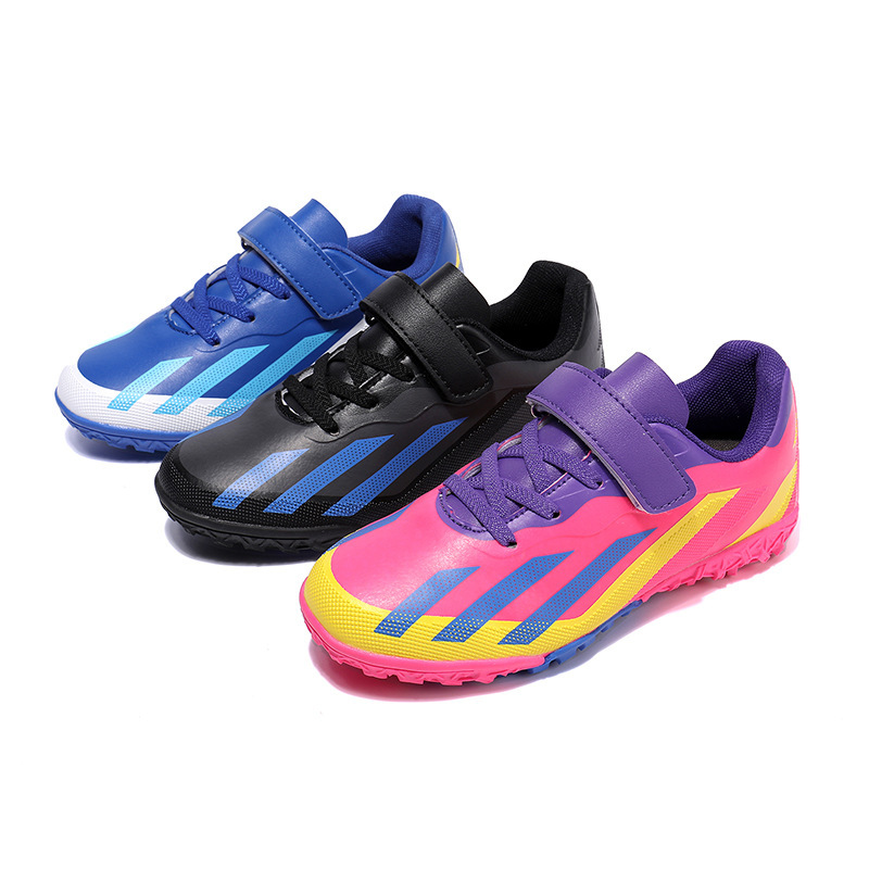 Tenis de Fútbol Infantil Turf de Caucho y TPU con Amortiguación y Cierre de Velcro para Césped Natural y Artificial