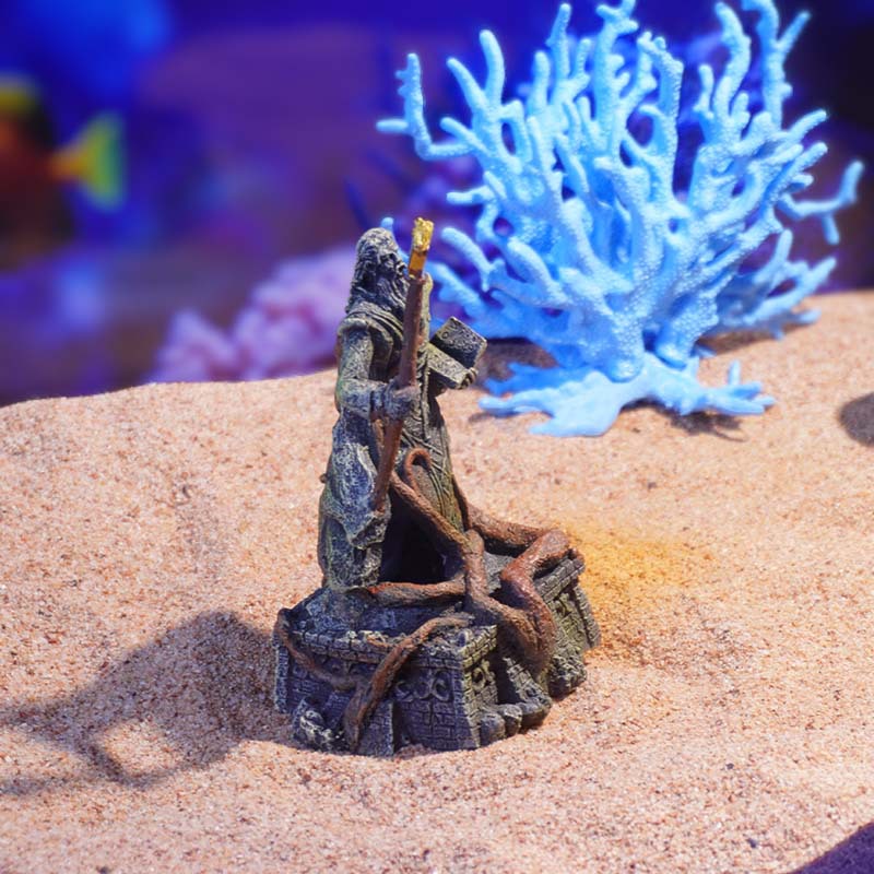 Artesanía de resina Simulación Maestro Faraón Peces ornamentales Evitar Reptiles Pecera Decoración de acuario