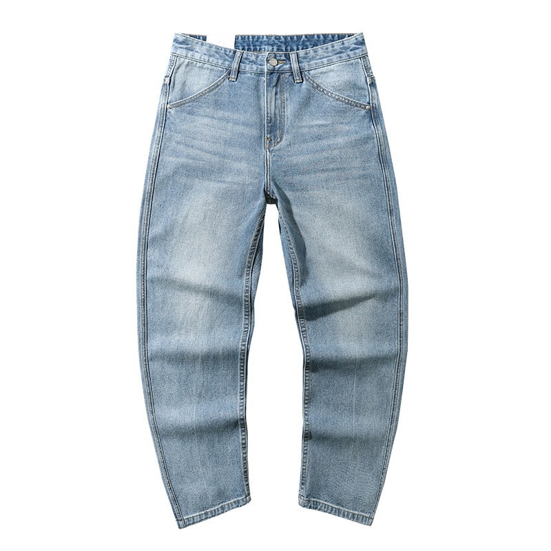 Xxbro ropa de hombre # jeans para hombre tendencia japonesa recto de color claro retro pantalones de papá de pierna ancha pantalones largos de todo fósforo