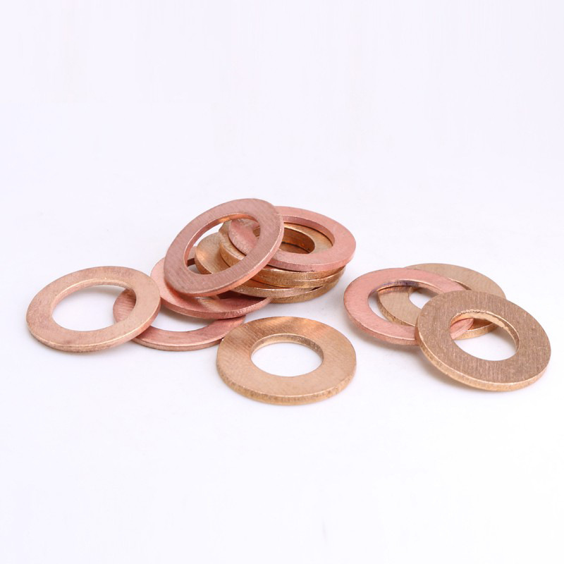 T2紫铜平垫片密封圈垫片铜华司船用密封垫片 M6M8M10M12M14M16M20
