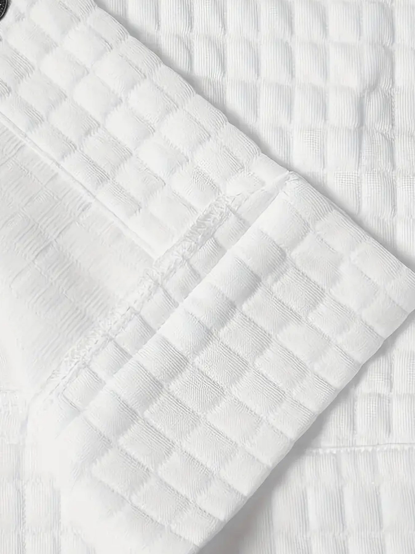 Men's Clothing New Spring And Autumn Men's Casual Jacquard Small Plaid Loose Coat Shirt_voghion.com