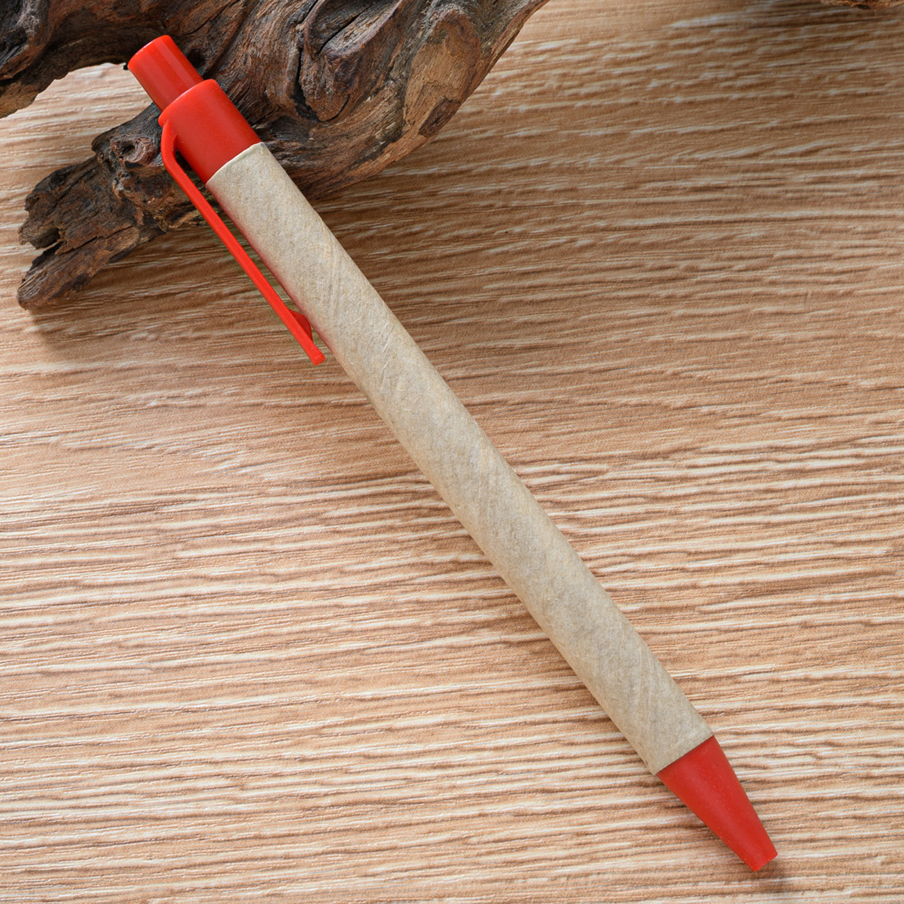 Presione bolígrafo de plástico de papel movible bolígrafo de regalo publicitario de papelería mayorista de estudiantes imprime logotipo de papel kraft bolígrafo de plástico