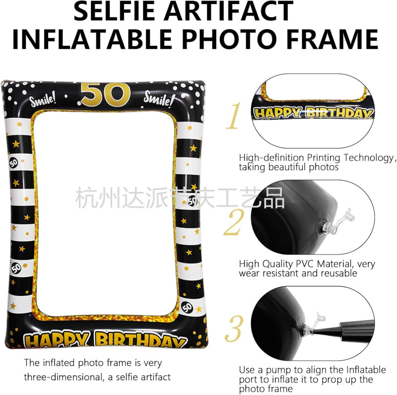 Supply 50th Birthday Photo Frame Adult Birthday Party Decoration Handheld Balloon Frame Paper Beard Photo Props Supply 50th Birthday Photo Frame Adult Birthday Party Decoration Handheld Balloon Frame Paper Beard Photo Props