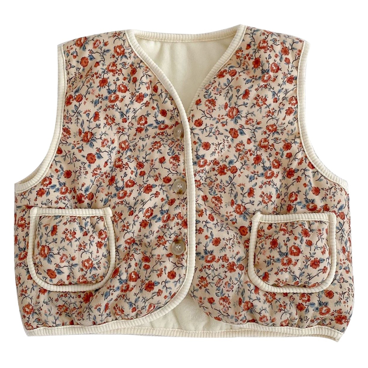 2023 nuevo chaleco de bebé Otoño e Invierno estampado de leopardo floral borde acolchado cardigan chaleco hombres y mujeres bebé abrigo cálido
