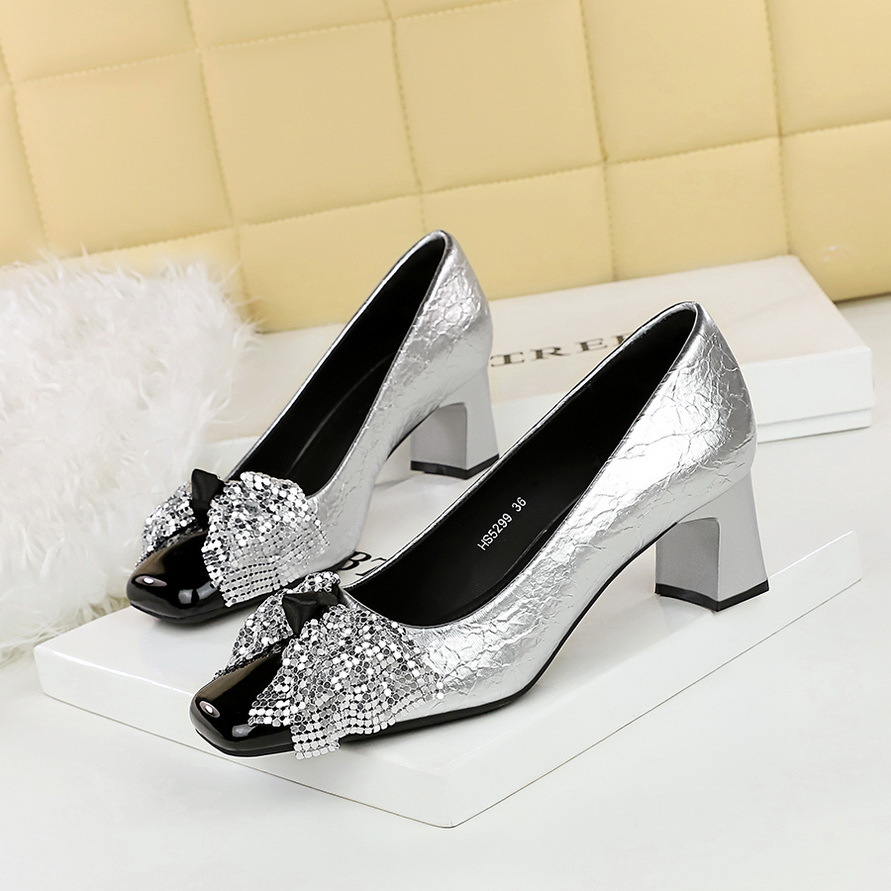 Mary Jane Pumps Mit Strass & Schleife Damen Mit Absatz_voghion.com