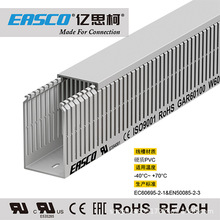 EASCO線槽細齒灰色電櫃箱開口環保阻燃PLC工業行線槽60mm寬*100m