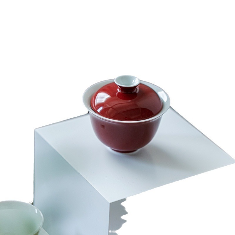墨己原鉱色釉薬蓋碗薄胎玉泥陶磁器茶器茶碗家庭用シンプルな工夫茶器蓋碗|undefined