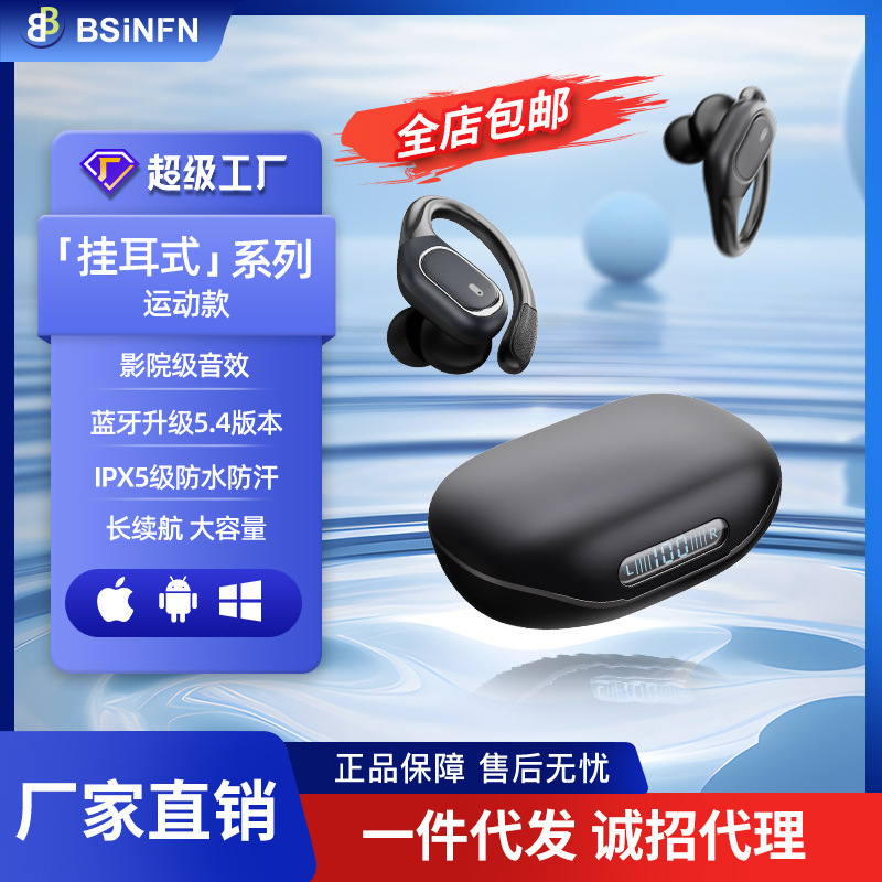New Ultra-Clear Sound Quality Noise-Cancelling Over-Ear Wireless Music Headphones with Led Digital Display, Waterproof and Sweat-Proof Bluetooth Headphones