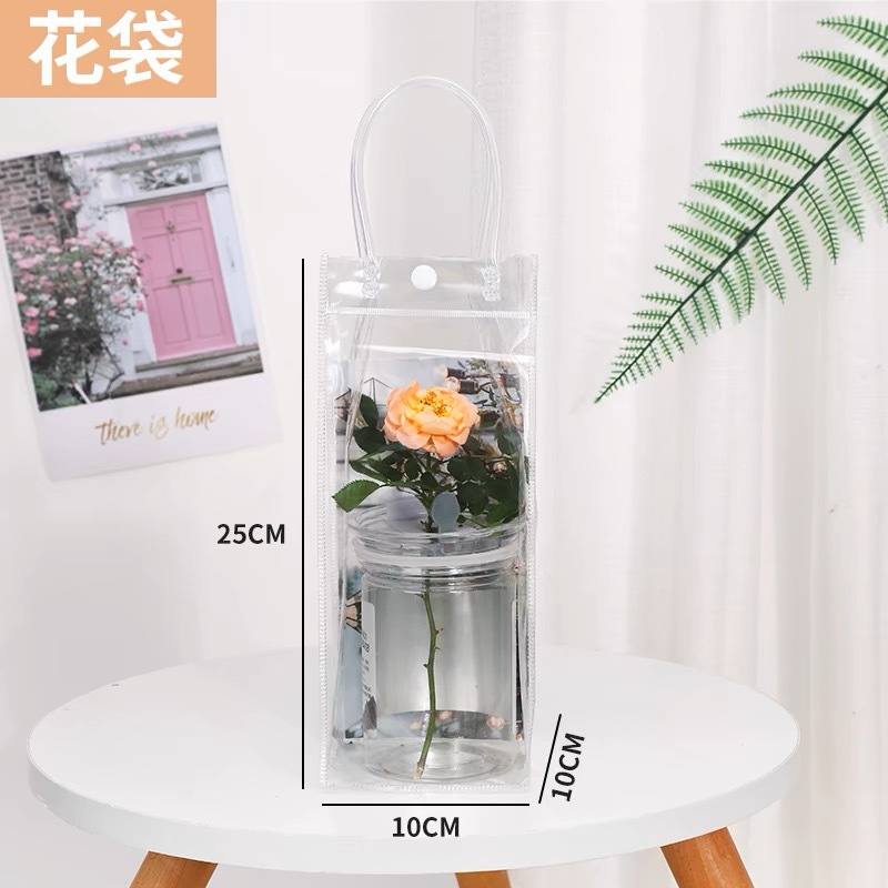 スポット PVC プラスチックハンドバッグ透明ホース肥厚赤ワイン包装袋お土産バッグのカスタマイズ