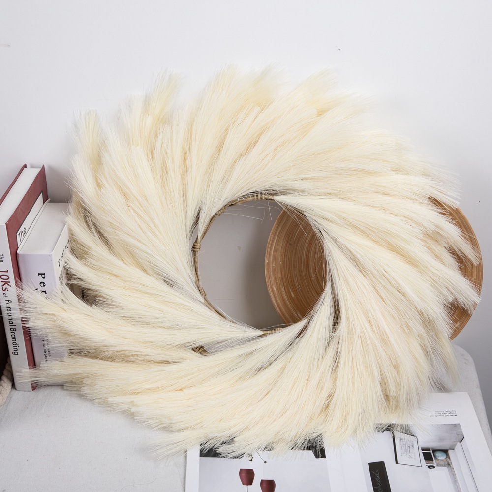 廠家夏目潘帕斯蘆葦環仿真花假花綠植物批發婚慶裝飾INS風MW61214