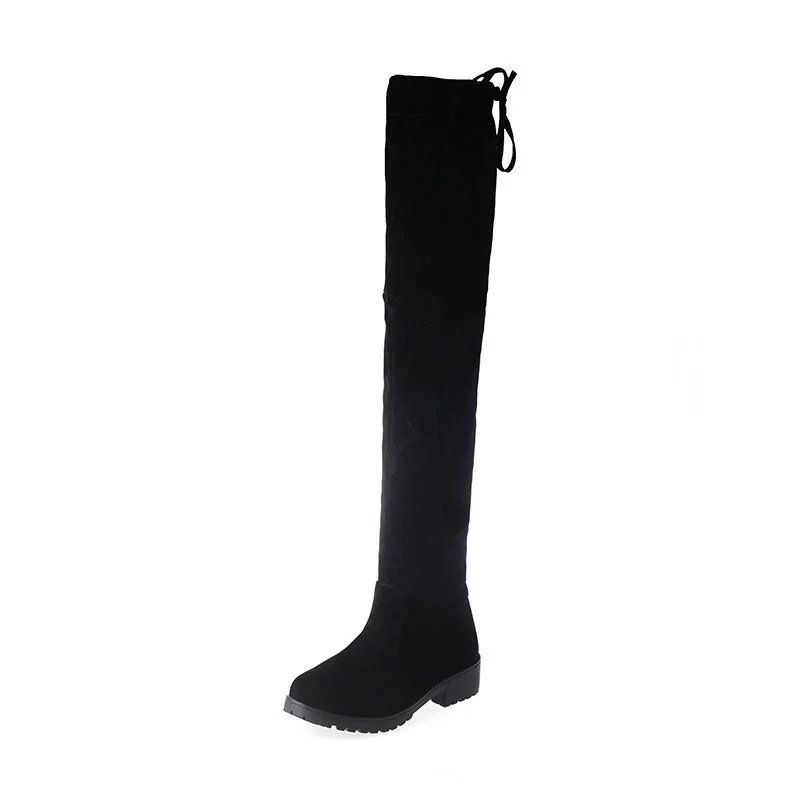 Autumn/Winter Women's Shoes British Style Cylinder Boot Korean Version Fashion Trend Flat Felt High Cylinder Boot