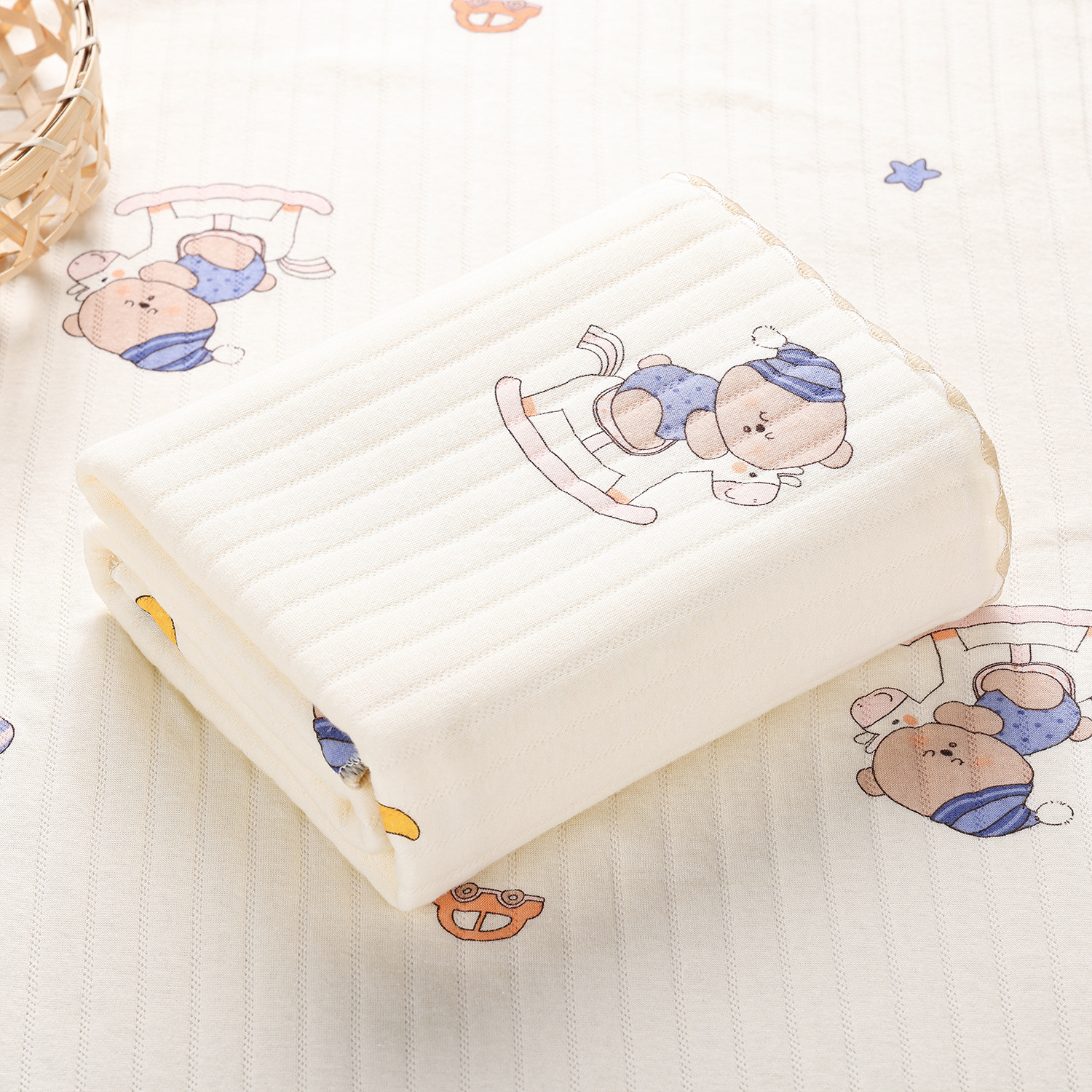 Baby Swaddling Quilt Cartoon Printed Newborn Delivery Room Swaddling Baby Outing Quilt Anti-Jump Swaddling Swaddling