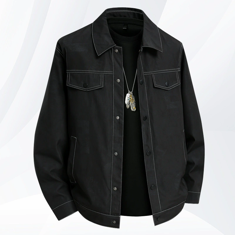 Куртка мужская 2025 весна новая куртка большого размера корейский стиль повседневная куртка с лацканами мужская одежда прямые поставки от производителя