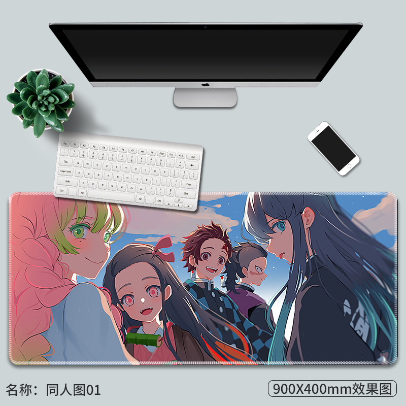 鬼滅の刃マウスパッド超大型アニメ黒死牟恋柱ゲーム電競キーボードパッド工場卸売テーブルパッド|undefined