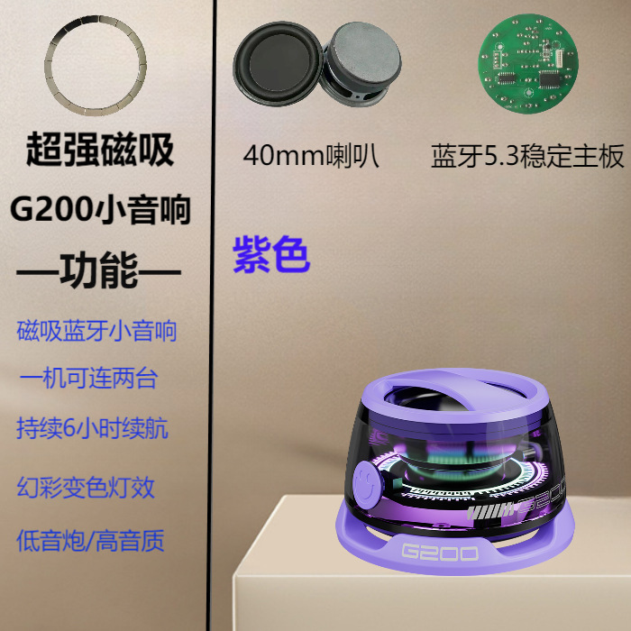 クロスボーダーの正規品の磁気はbluetoothの小さい音響の重いサブウーファの高音質のまぶしい雰囲気の明かりを吸い込みます。|undefined