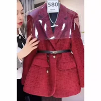 Шерстяное пальто, костюм, пуховик, больших размеров, в стиле Chanel, французский стиль