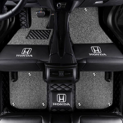 Modelə uyğun ayaqaltı – Jade, and Breeze full-coverage car - cr-v-double-layer-black-gray-silk-loop