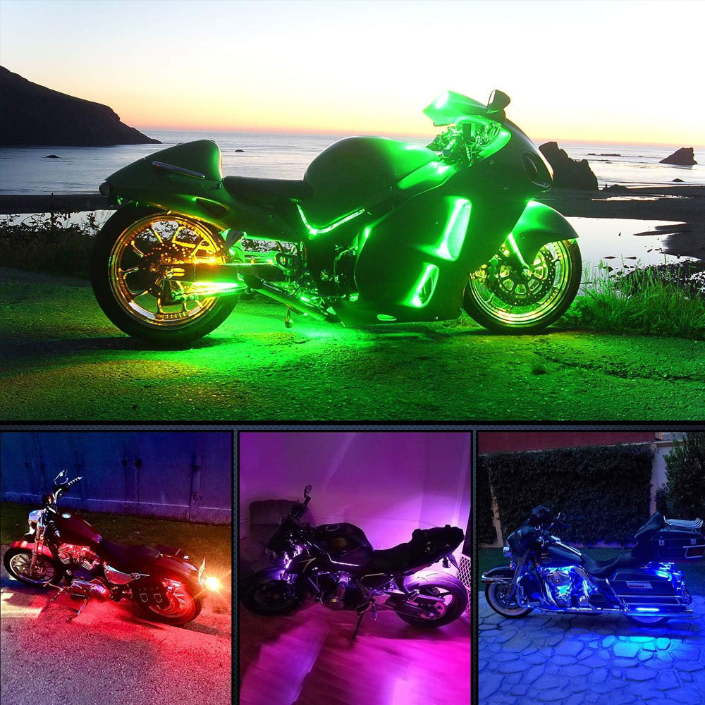 Cross-border Hot Motorcycle LED Atmosphere Light RGB Decorative Lamp Atmosphere Light Bar App Remote Control Modified Light