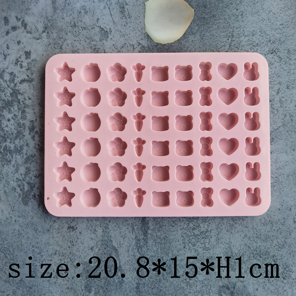 Ventas transfronterizas calientes de silicona 54 animales conejos molde de dulces pudín molde de galletas de chocolate de cocina