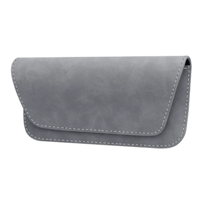 Car Glasses Clip, Car Sunglasses Car Glasses Clip/Bill Clip - suede-leather-glasses-bag-grey-one-pack