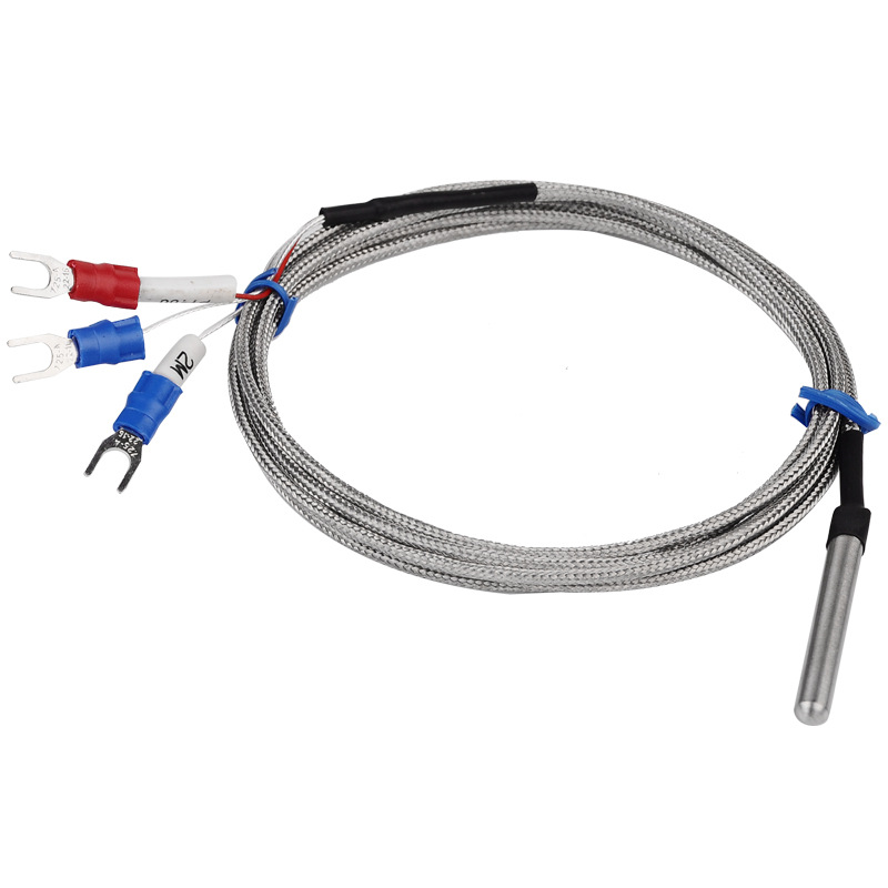 PT100-5*3CM热电阻变送器精密探头式金属屏蔽线温度高温度传感器
