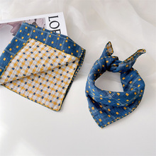 韩系宝宝棉方巾防风护颈围脖春秋格子百搭儿童双面薄款防晒装饰巾