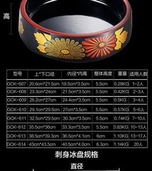 K9HX wholesale orange brand chrysanthemum round sashimi sushi salmon ice tray ice tray fish and raw platter cuisine ice plate sea